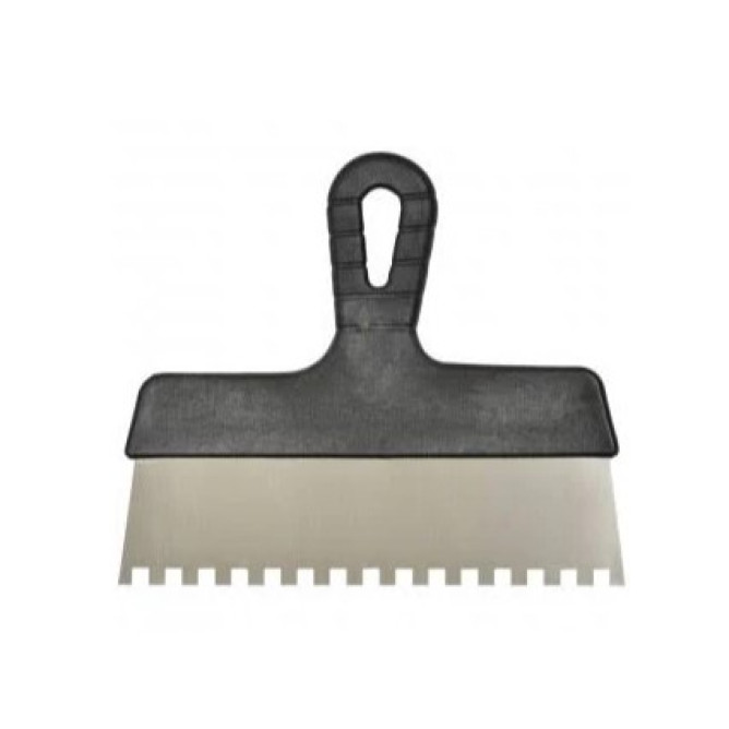 Шпатель з пластмасовою ручкою 200 мм, зуби 6*6мм 