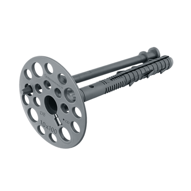 Дюбель для теплоізоляції 10х80 мм із пластиковим цвяхом 100 шт