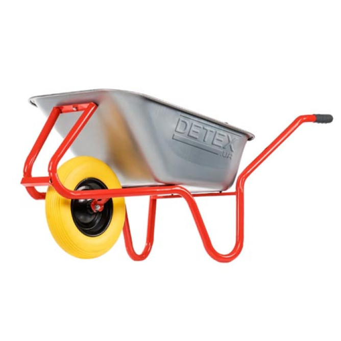 Тачка строительная 1-колесная D-2 180 кг 85 л Детекс колесо полиуретанове желтое