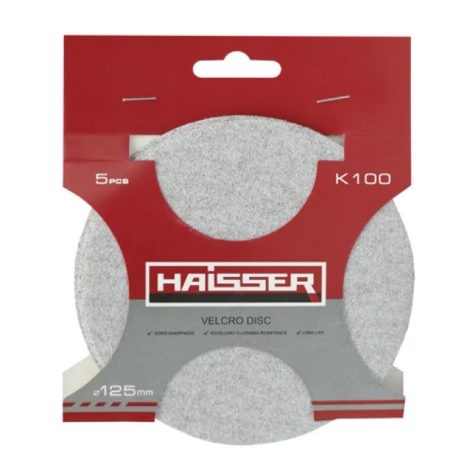 Круг шліфувальний самоклеючий 125 мм k100, 5шт Haisser 5315312