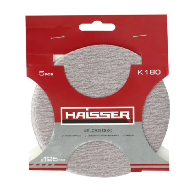 Круг шліфувальний самоклеючий 125 мм k180, 5шт Haisser 5315315