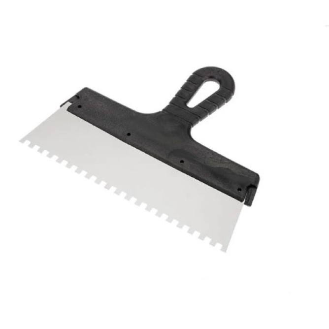 Шпатель з пластмасовою ручкою 300 мм, зуби 6*6мм 