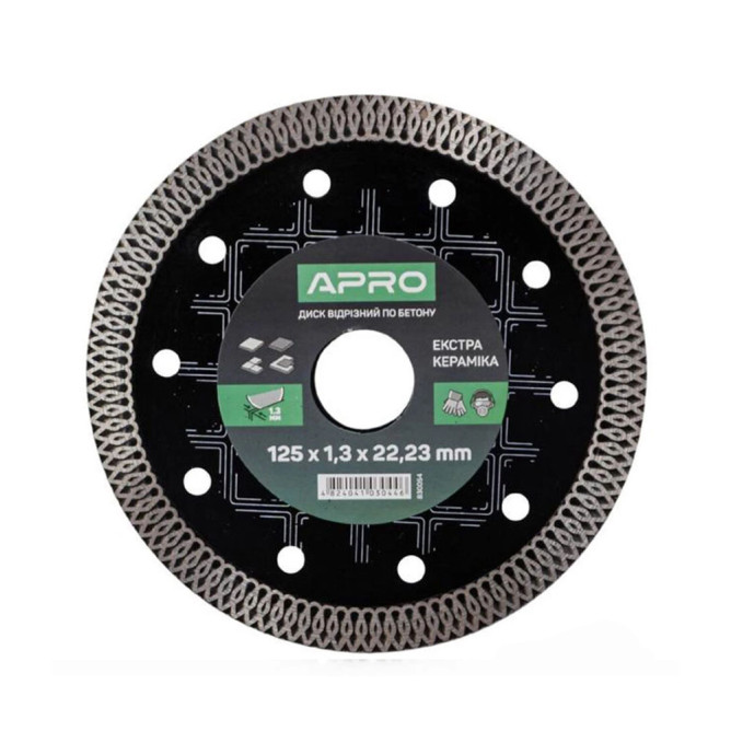 Диск алмазний по плитці, керамограніту, мармуру 125х1,3х22,2 мм 22-24% APRO 830054