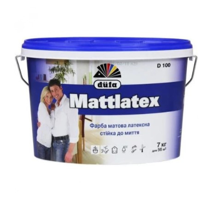 Фарба інтер'єрна латексна Dufa Mattlatex D100 (7кг/5л)