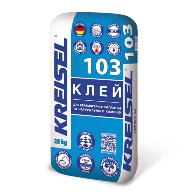 Клей для плитки усиленный Kreisel 103 (25 кг)