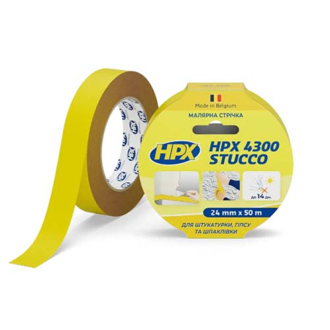 Малярна стрічка HPX STUCCO 4300 120 С 36мм х 50м жовта MY3650