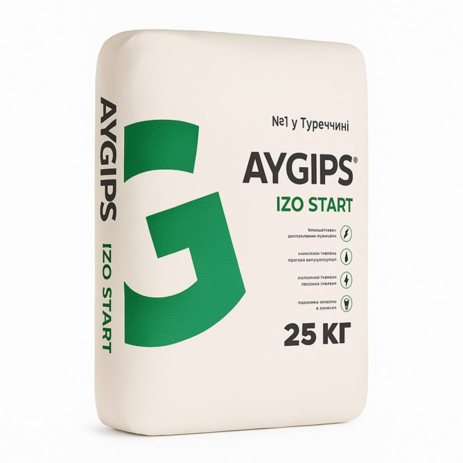 Штукатурка гіпсова AYGIPS IZO старт 25 кг