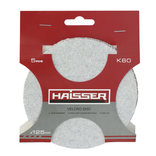 Круг шлифовальный самоклеящийся 125 мм k60, 5шт Haisser 5315310