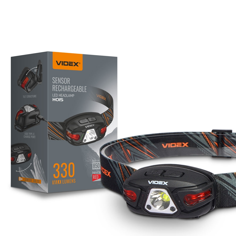 Фонарь светодиодный налобный VLF-H015  330Lm 5000K VIDEX 26563