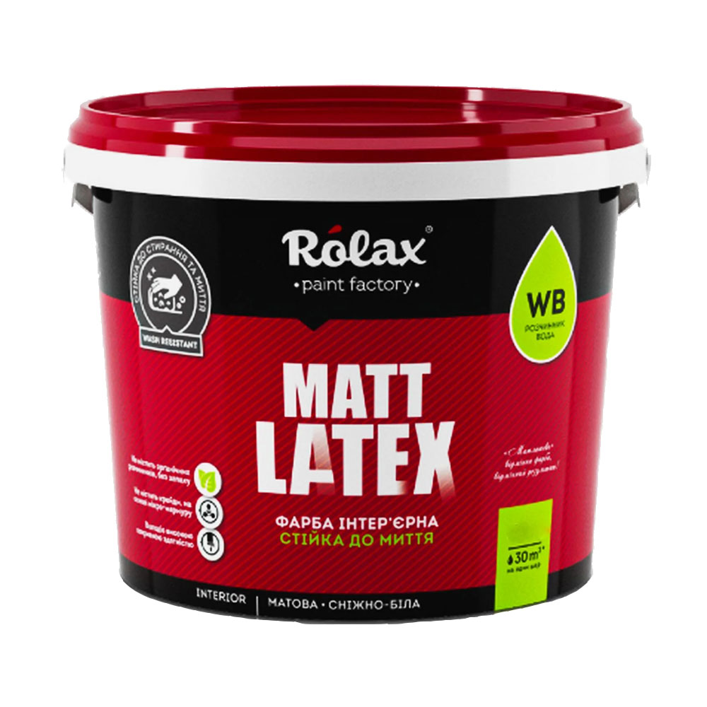 Краска интерьерная акриловая Rolax Mattlatex 14 кг