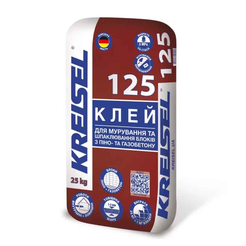 Клей для мурування та шпаклювання газобетону Kreisel 125 (25 кг)
