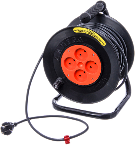 Котушка переносна з розетками 4 шт і проводом ПВС 2 * 2,5-25м, 16А