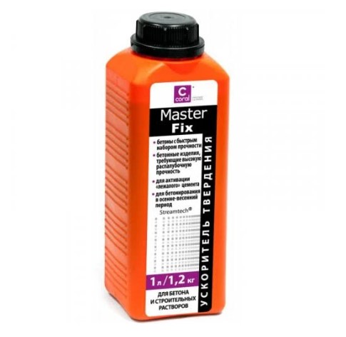 Прискорювач твердіння бетону Корал МастерФікс 1л