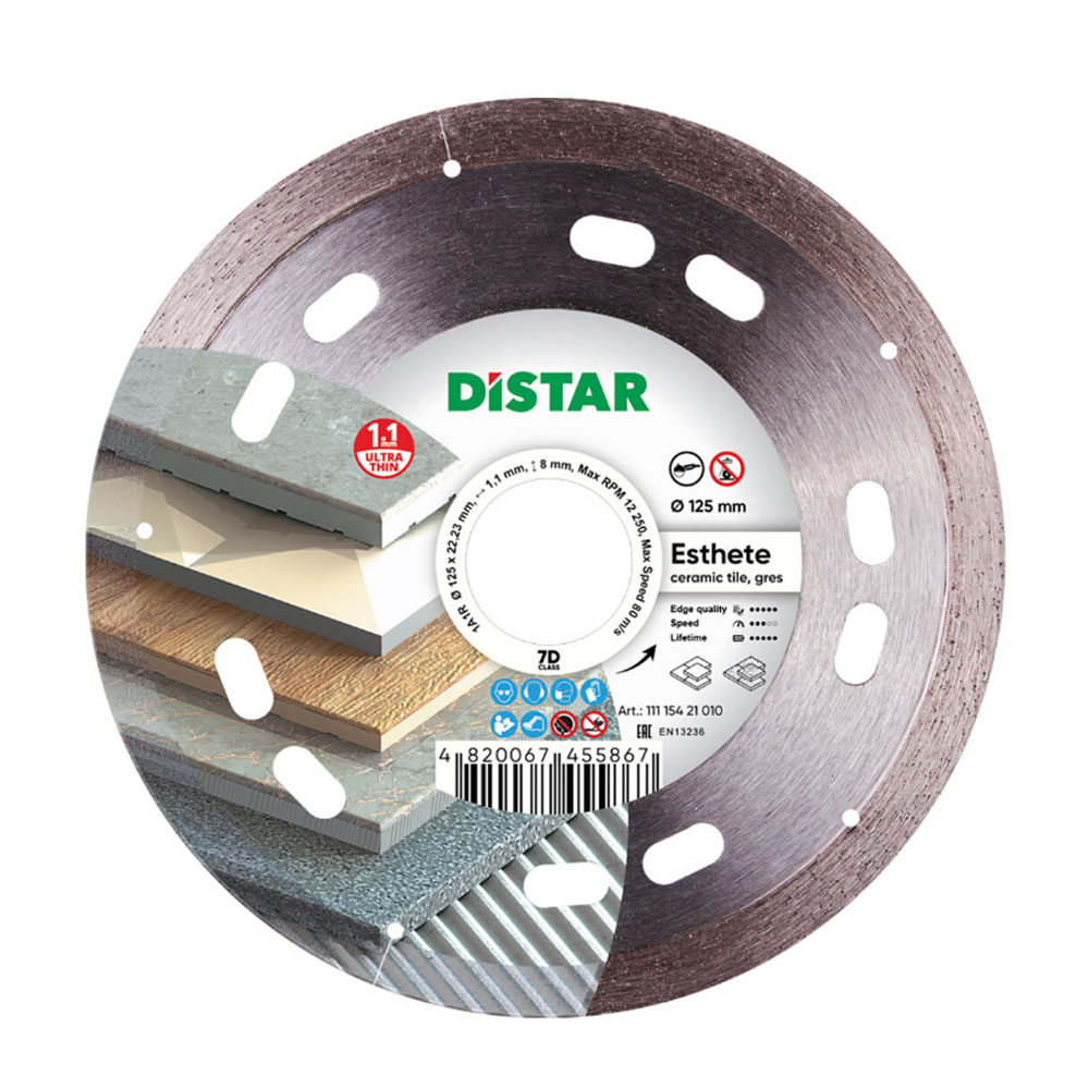 Диск алмазний відрізний по кераміці Distar 1A1R 125x1,1 Esthete 11115421010