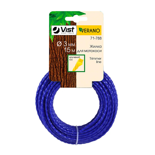 Леска для мотокосы, крученый профиль 15м, 3мм VERANO 71-788