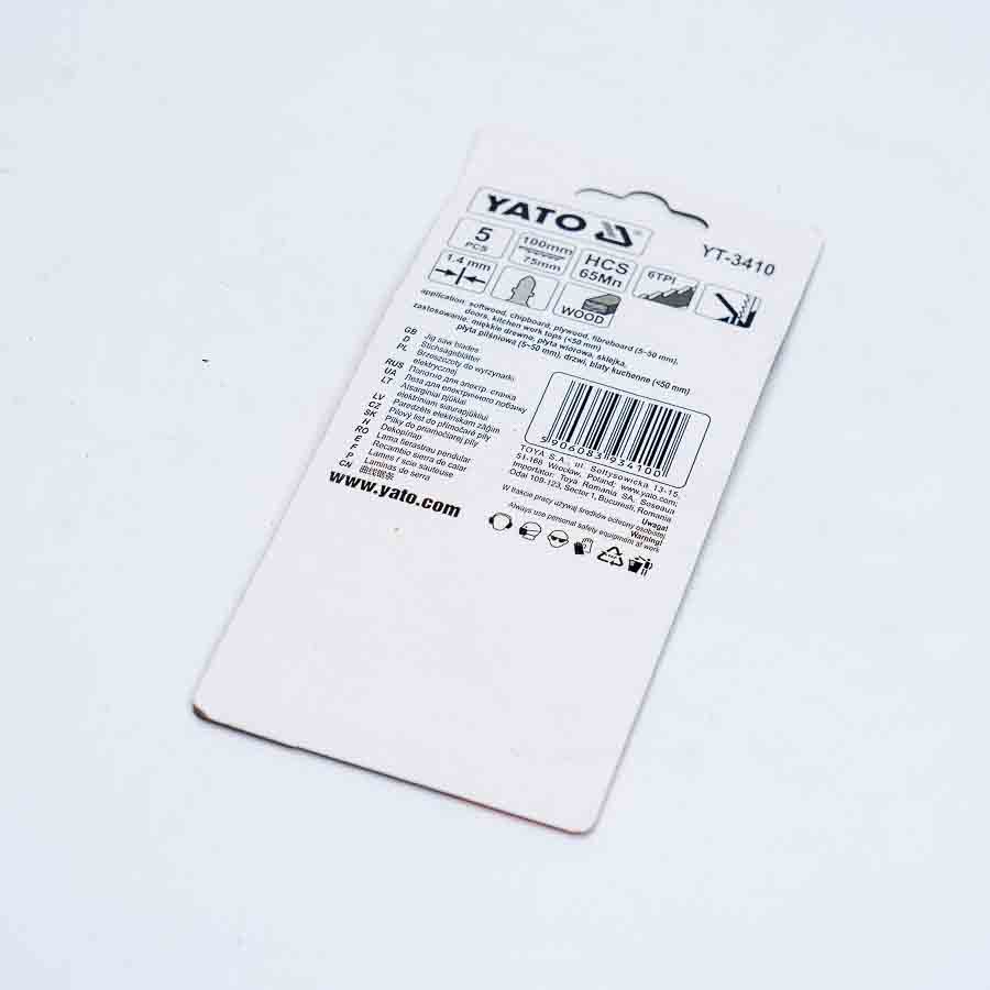 Полотно для електролобзика (дерево) Yato 6TPI, 100мм 3410