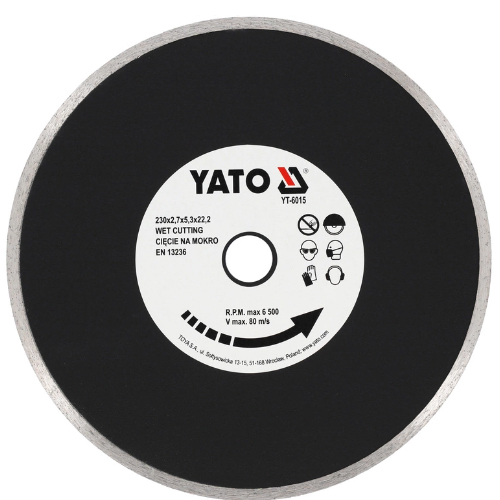 Диск алмазний для мокрого різання Yato 230 * 5,3 * 22,2 6015