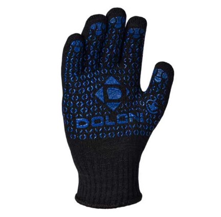 Рукавички Doloni ПВХ чорні подвійні (648) з малюнком