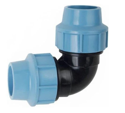 Колено для полиэтиленовых труб 32х32 мм обжимное