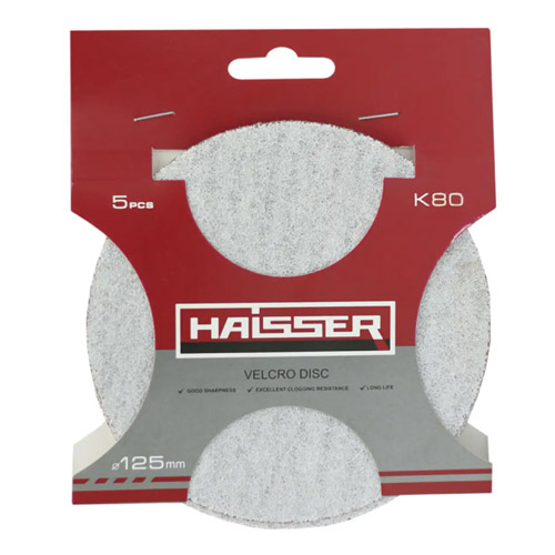 Круг шлифовальный самоклеящийся 125 мм k80, 5шт Haisser 5315311 ПАЧКА