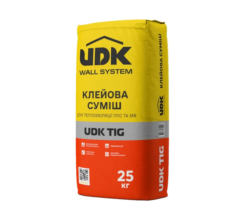 Клей для пенополистерола и миниральной ваты (ЮДК) UDK TIG 25 кг