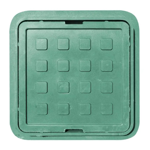 Люк КВАДРАТНИЙ полімерпіщаний без замка зелений 300*300 (малий)