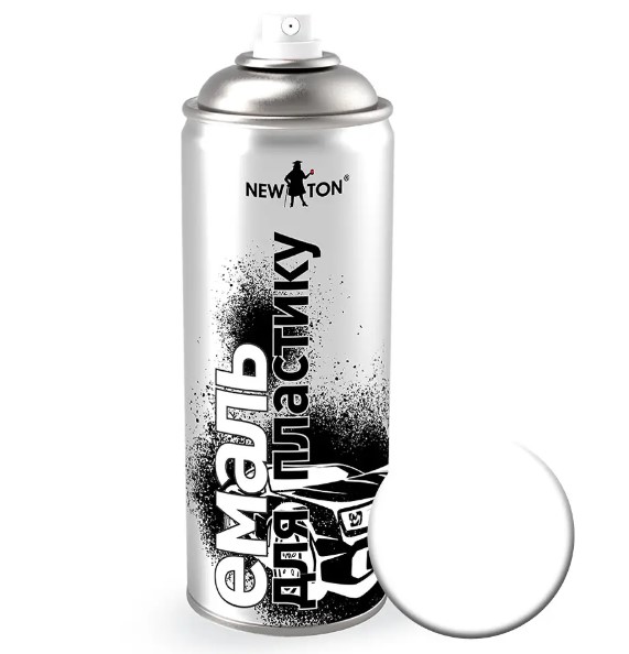 Емаль аерозольна New Ton для пластику 9003 білий глянець 400 мл
