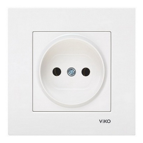 Розетка одинарная без заземления Karre Белая 90960007