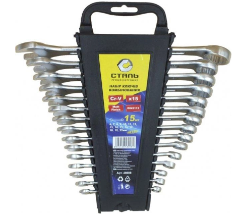 Набір ключів рожково-накидні 15шт СИЛА 201040