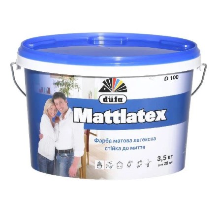 Фарба інтер'єрна латексна Dufa Mattlatex D100 (3,5кг/2,5 л)