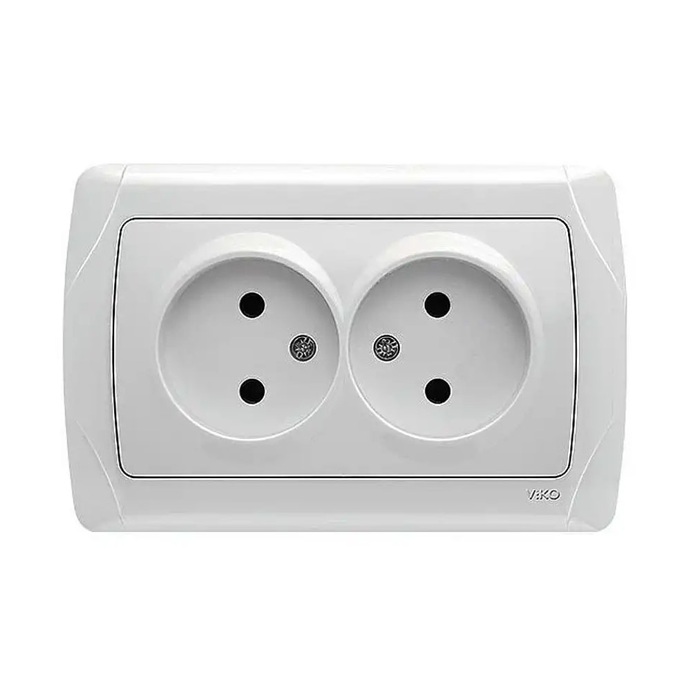 Розетка двойная без заземления встраиваемая VIKO Carmen 90561055