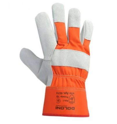 Рукавички D-POWER комбіновані ОРАНЖЕВІ 4573 Краги