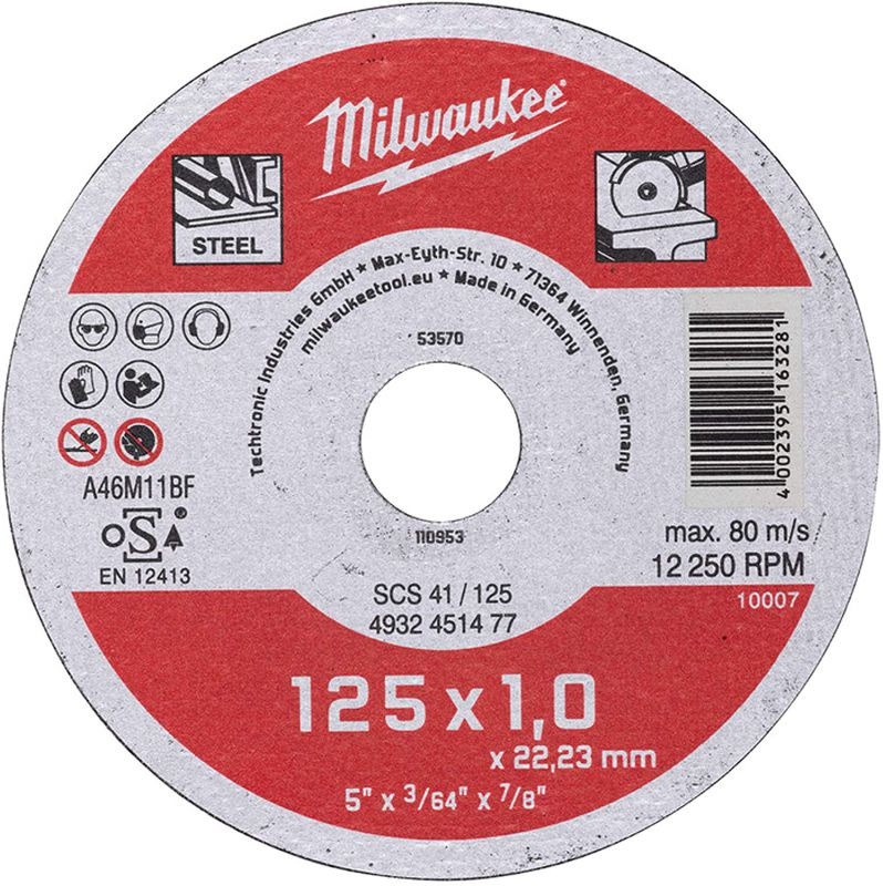 Диск відрізний SCS 41/125х1мм MILWAUKEE 4932479578