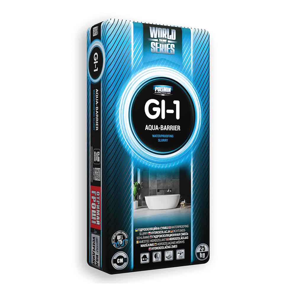 Гідроізоляційна суміш Polimin (Полімін) GI-1 (ГІ-1) аква-бар'єр 25 кг