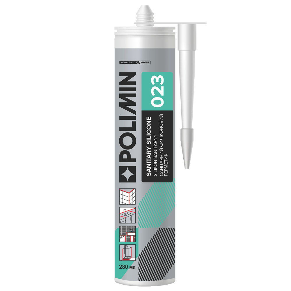 Санітарний силіконовий герметик Polimin 280 мл прозорий