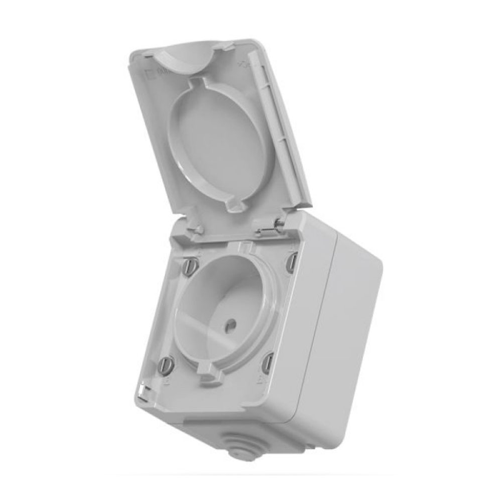 Розетка 1-а з заземленням зовнішня VIDEX BINERA сіра VF-BNW21 G 25727