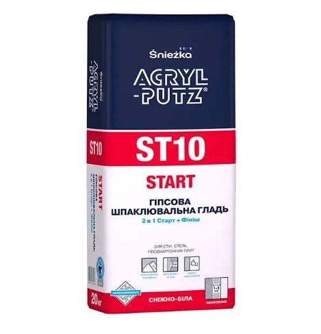Шпаклевка 2в1 старт финиш Sniezka ACRYL-PUTZ ST10, 20 кг