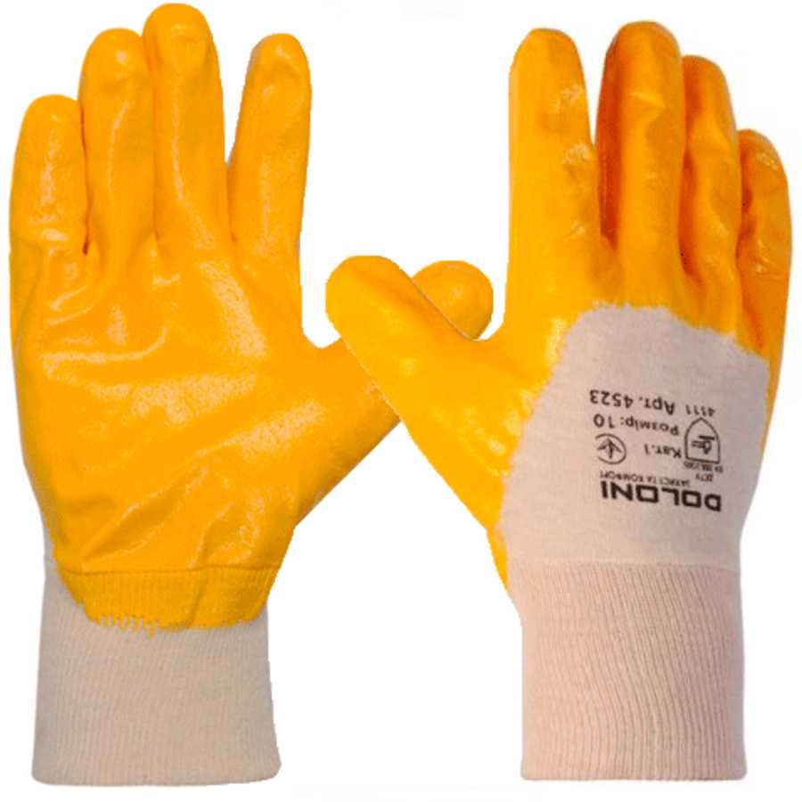 Рукавички D-OIL з нітриловим покриттям 10р. Жовті 4523