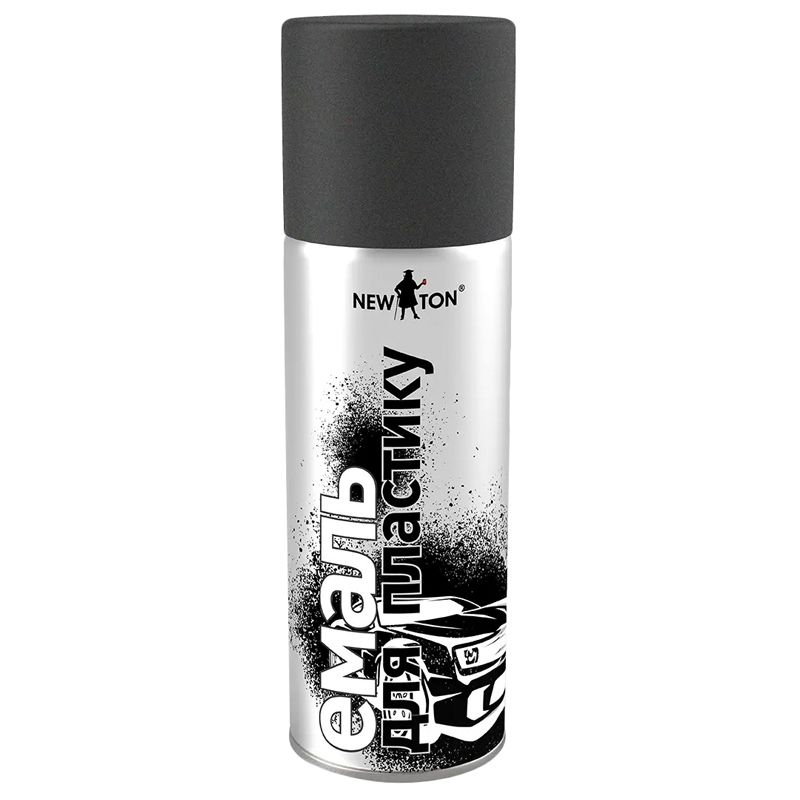 Емаль аерозольна New Ton для пластику 9005 чорний глянець 400 мл
