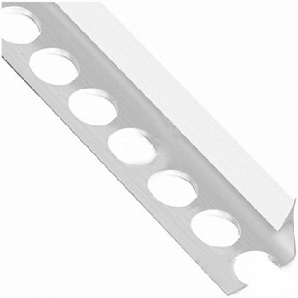 Профиль угловой ПВХ внутренний для плитки 9мм белый 2,5м