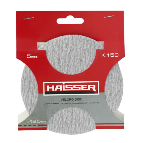 Круг шлифовальный самоклеящийся 125 мм k150, 5шт Haisser 5315314