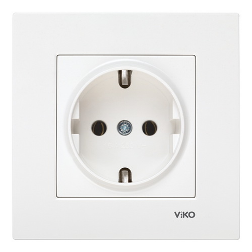 Розетка одинарная с заземлением Karre Белая 90960008
