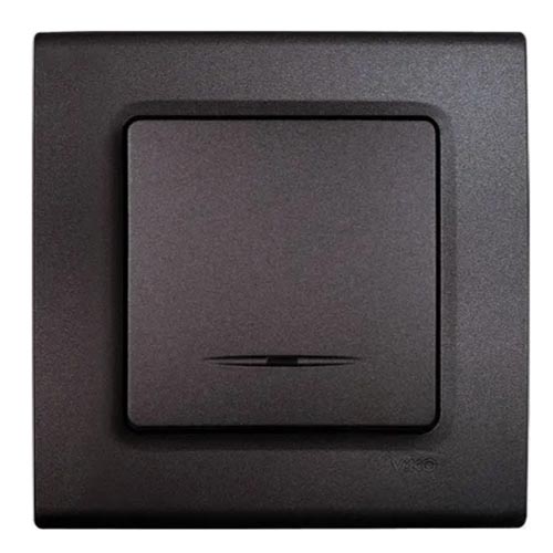 Выключатель 1-клавишный с подсветкой Linnera Черная Ночь 90404019