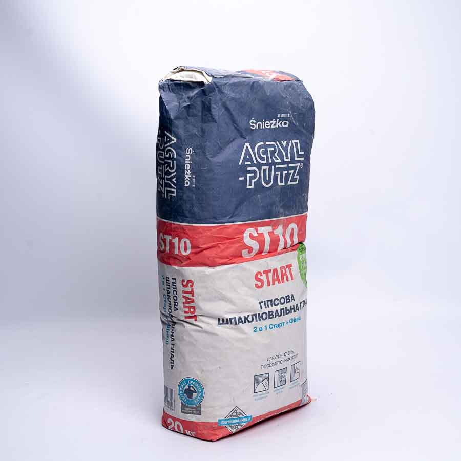 Шпаклівка 2в1 старт фініш Sniezka ACRYL-PUTZ ST10, 20 кг