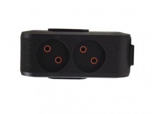 Колодка 2 гнезда без заземления VIKO Multi-Let 90132200 (чёрная)