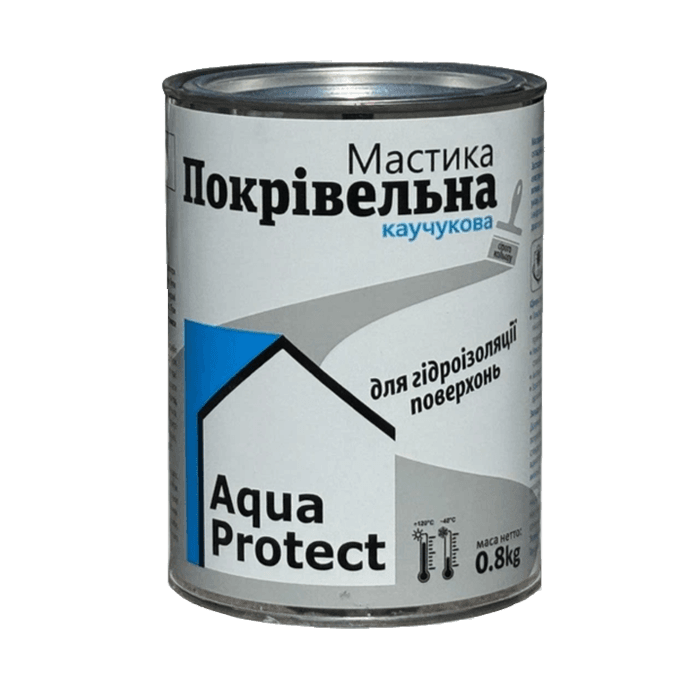 Мастика каучукова для екстреного ремонту покрівлі Aqua Protect сіра 1,8 кг