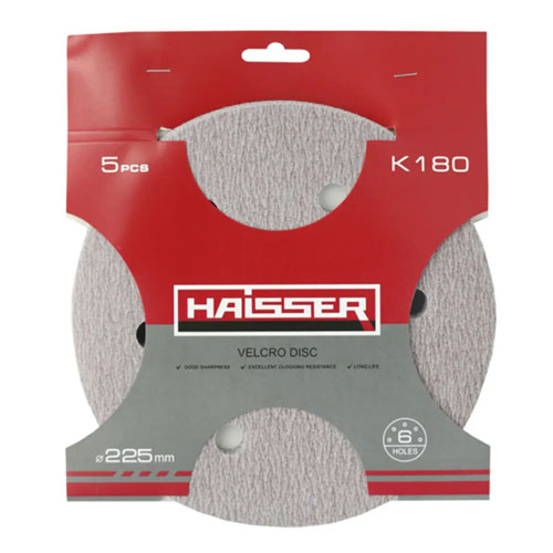 Круг шлифовальный самоклеящийся с отверстиями 125 мм k 80, н-р 5шт Haisser  ПАЧКА 5314704