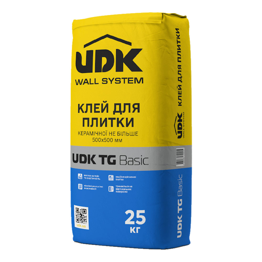 Клей для плитки 500х500 мм (ЮДК) UDK TG Basic 25 кг