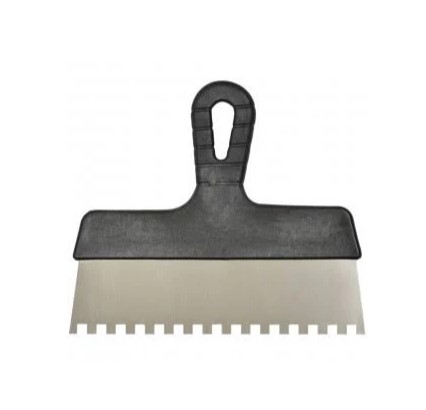 Шпатель з пластмасовою ручкою 200 мм, зуби 6*6мм 