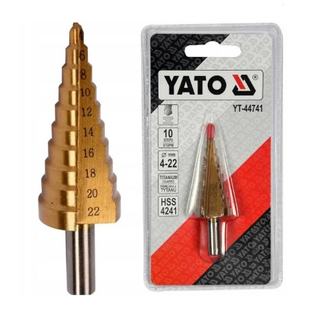 Свердло конусне ступінчасте по металу Yato d4-22мм 44741